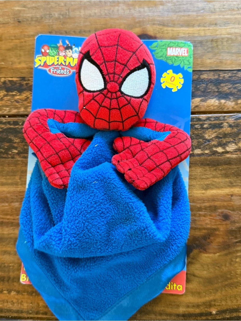 Vtg  SPIDERMAN Plush Security LOVEY Baby Blanket 2004 Marvel & Friends NEW